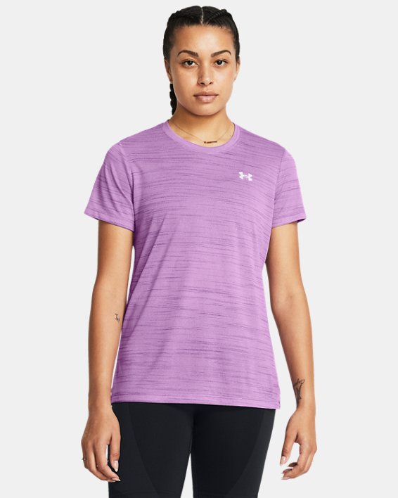 Women's UA Tech™ Tiger Short Sleeve, Purple, pdpMainDesktop image number 0